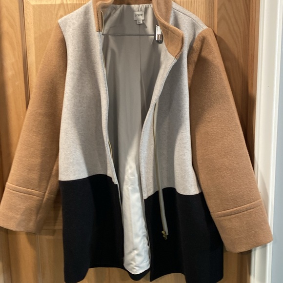 j crew women's size 14 color block coat - Picture 7 of 8